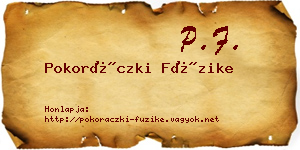 Pokoráczki Füzike névjegykártya